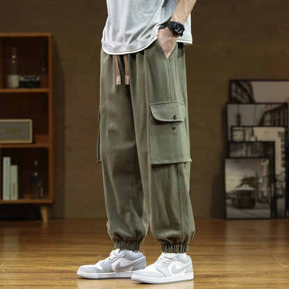 Men's Fall Casual Pants Cotton Sweat Pants American Style Loose