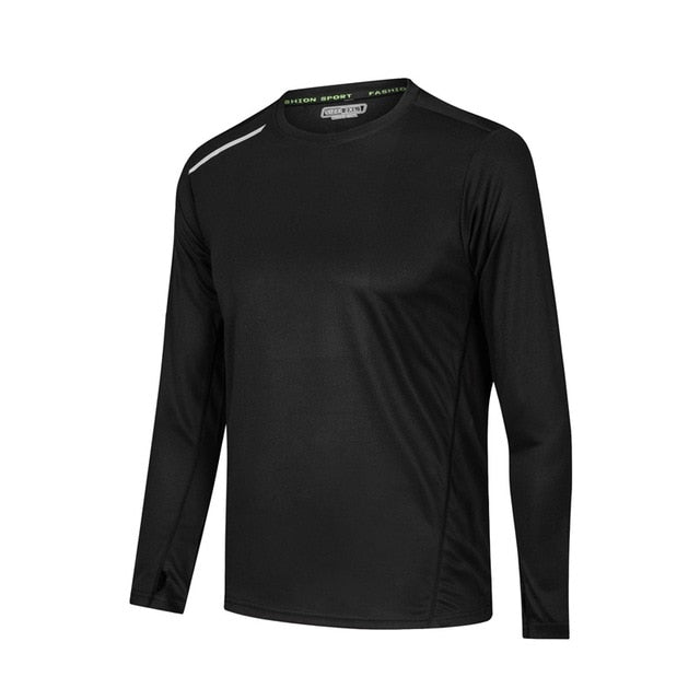 Men Long Sleeve Bodybuilding Sport Running Shirt breathable Basketball Soccer Training Fitness T Shirt