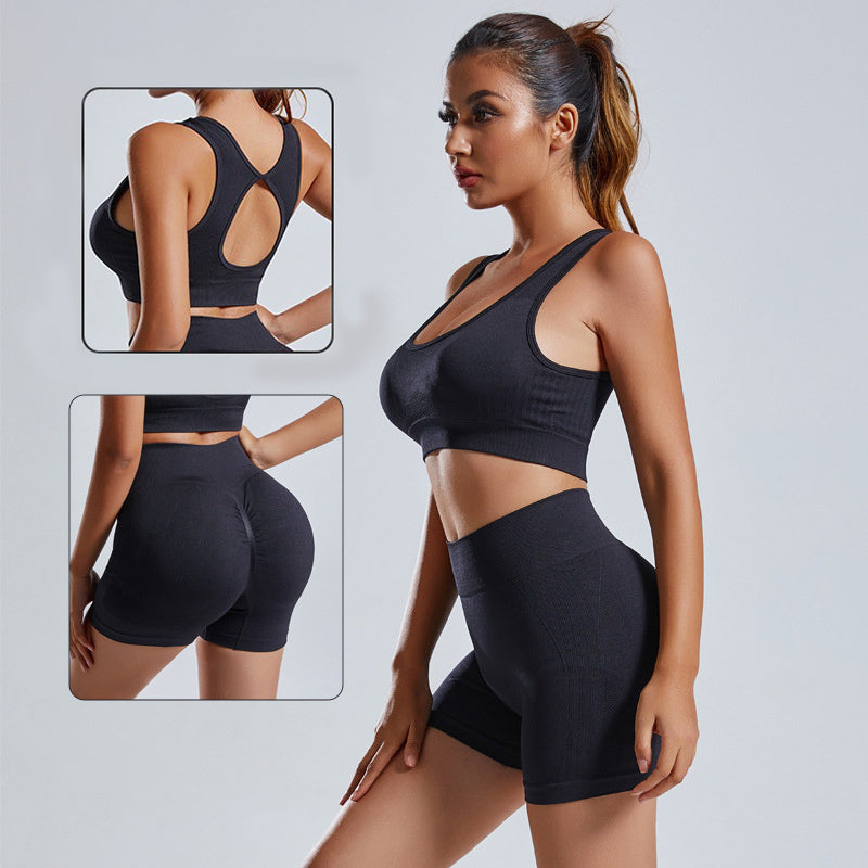 FlexFit Duo: Seamless Yoga Vest & Shorts Set