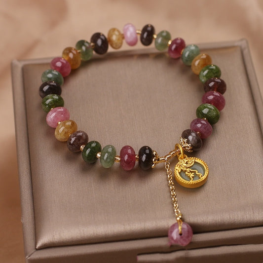 Live Broadcast New Natural Tourmaline Beaded Bracelet