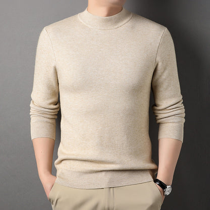 Men's Half-high Collar Sweater Fashion Simple Pullover