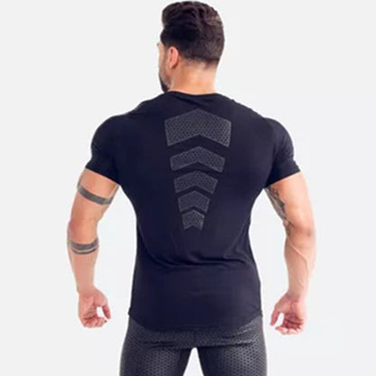 Compression Quick dry T-shirt Men Running Sport Skinny Short Tee Shirt