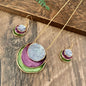 Color Painting Oil Three-layer Ring Hollow Pendant Earrings And Necklace Set