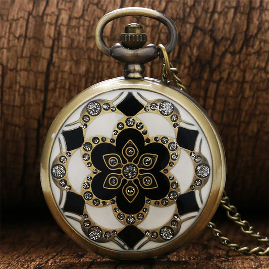 Diamond flower pocket watch