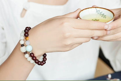 Natural white jade Bodhi bracelets beads bracelets women's simple Bodhi bracelets transfer beads