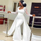 Slim High Waist White Satin Party Bridal Wedding Dress