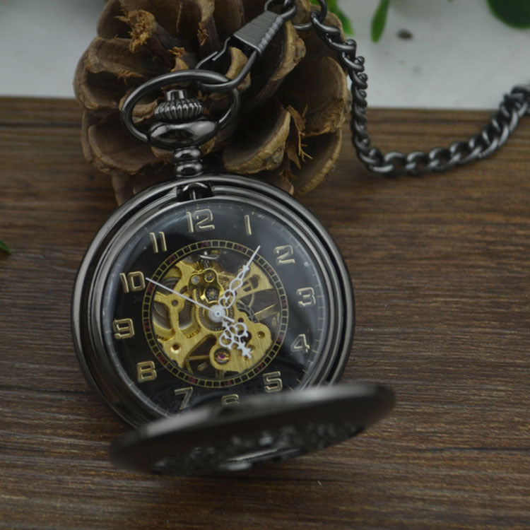 Round flip pocket watch