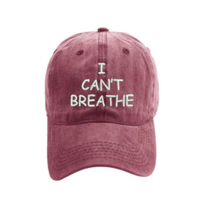 I can't breathe embroidered baseball caps