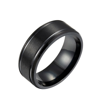 Mens Wedding Rings Black Sliver Gold Pure 8MM Rings