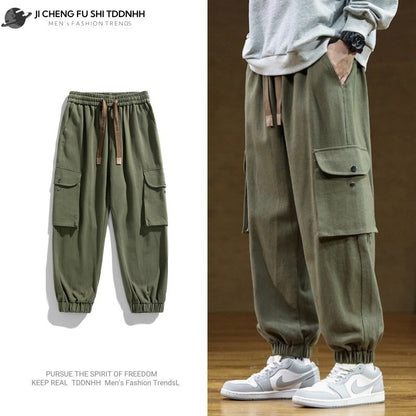 Men's Fall Casual Pants Cotton Sweat Pants American Style Loose