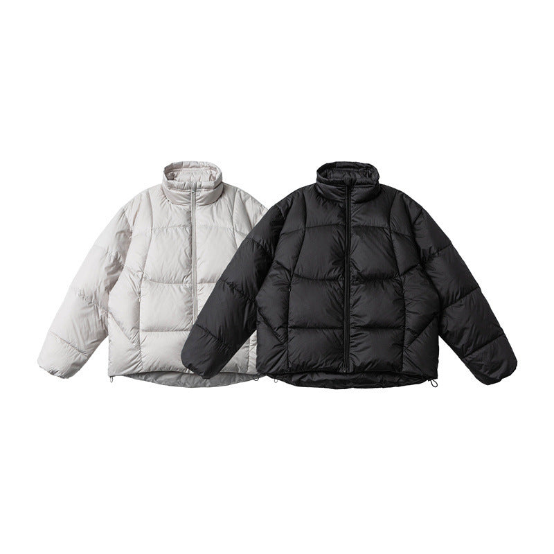 Square Plaid Bread Down Jacket