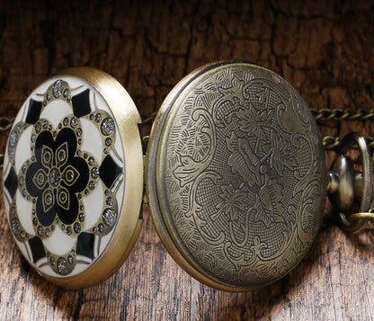 Diamond flower pocket watch