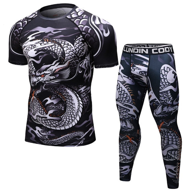 Brand New  BJJ MMA Work Out Compression Rashguard T Shirt Men VS PK Exercise 3D Fitness Tights Bodybuild Cross fit Rash Guard