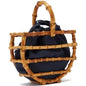 Women's Ancient Style Handmade Tassel Bamboo Bucket Holiday Semicircle Bamboo Handbag