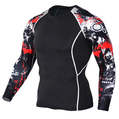 Mens Compression Shirts 3D Teen Wolf Jerseys Long Sleeve T Shirt Fitness Men Lycra MMA Crossfit T-Shirts Tights Brand Clothing