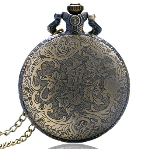 Vintage Pocket Watchhanging Watch, Eagle Pattern Green Bronze Pocket Watch