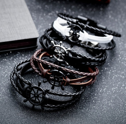 Alloy Leather Charm Bracelets