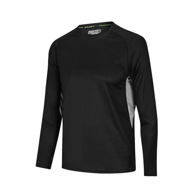 Men Long Sleeve Bodybuilding Sport Running Shirt breathable Basketball Soccer Training Fitness T Shirt