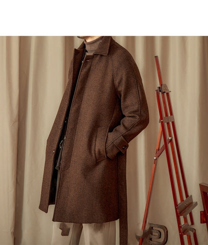 Winter British Casual 50 Wool Mid-length Coat