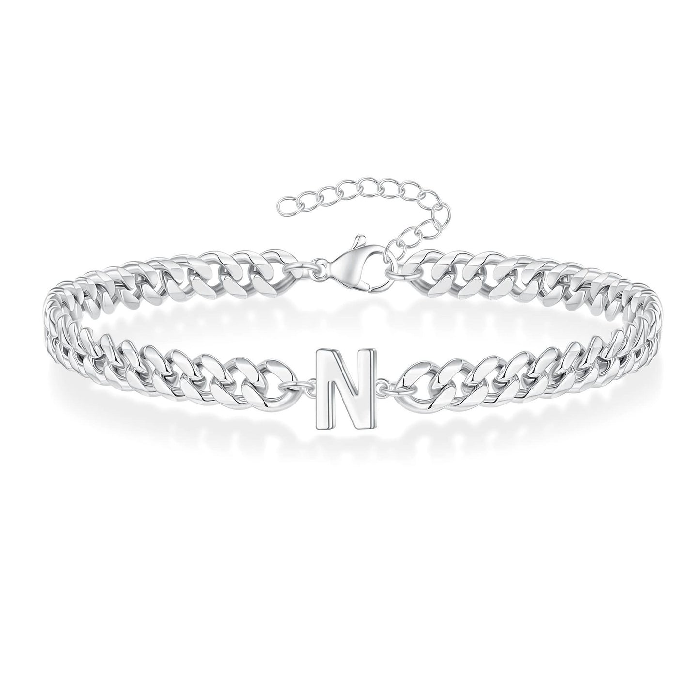 26 Initial Stainless Steel Non-fading Men's Bracelet