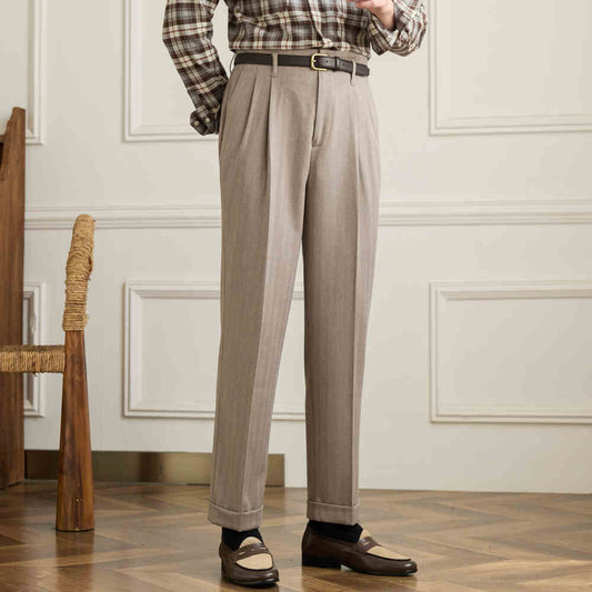 Retro Gentry Italian Straight-leg Trousers Men