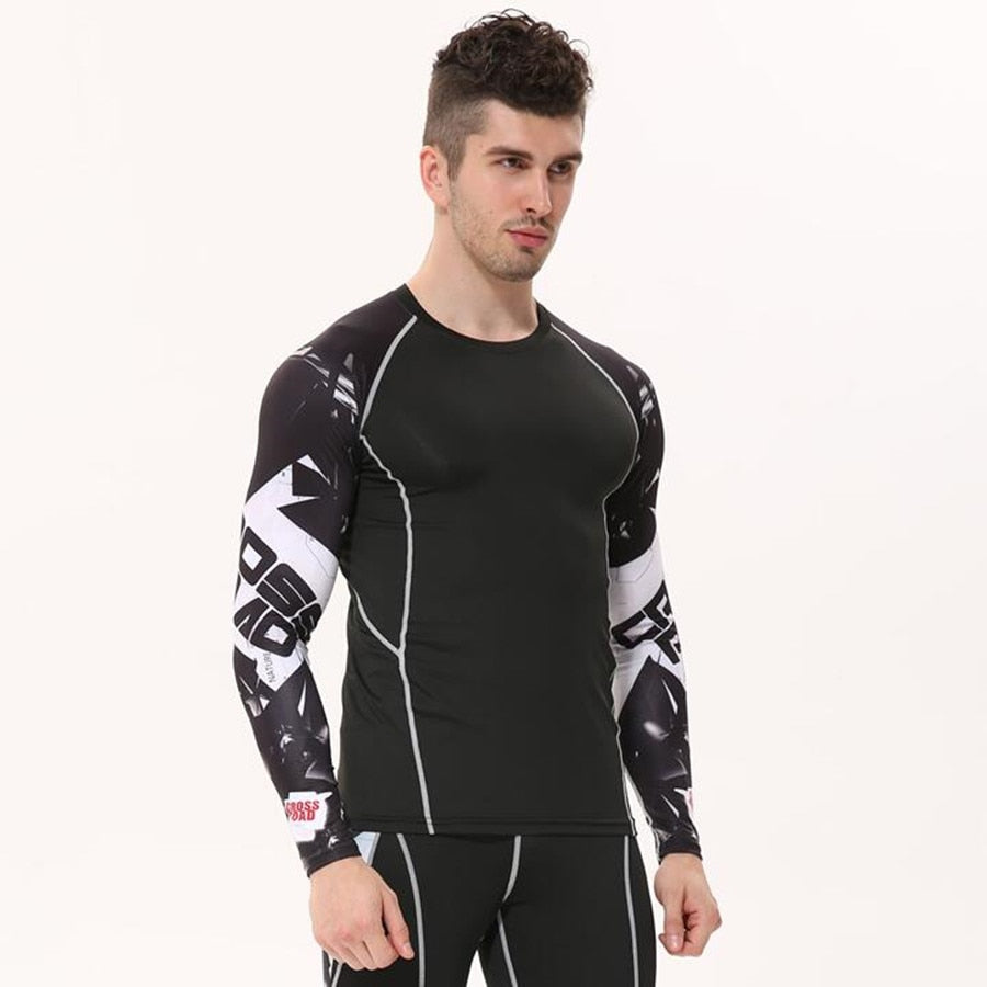 Mens Compression Shirts 3D Teen Wolf Jerseys Long Sleeve T Shirt Fitness Men Lycra MMA Crossfit T-Shirts Tights Brand Clothing