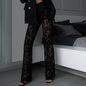 Ins Sexy Lace Straight Trousers Fashion Casual High Waist Pants Women's Clothing