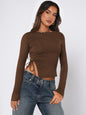 Women's Drawstring Off-shoulder Top