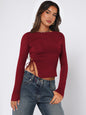 Women's Drawstring Off-shoulder Top