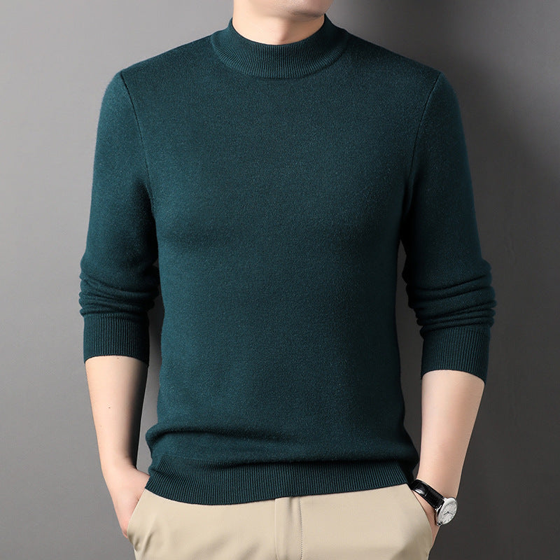 Men's Half-high Collar Sweater Fashion Simple Pullover