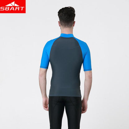 Men Lycra Surf Short Sleeve Rash Guard Anti-UV Quick Dry Surf-clothes Swimming Windsurf Diving T Shirt