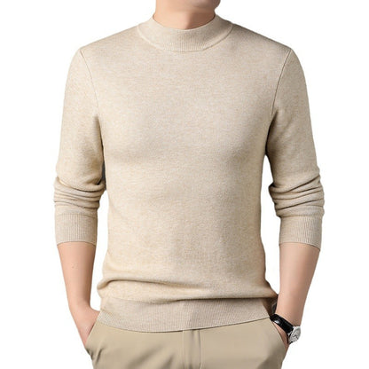 Men's Half-high Collar Sweater Fashion Simple Pullover