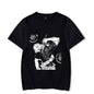 Anime Printed Streetwear Vintage Washed T-shirt Men Harajuku