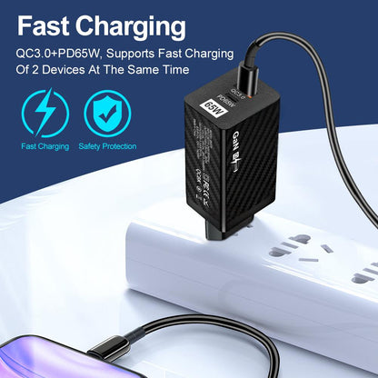 65W Gallium Nitride Charger Dual Line Charging Head