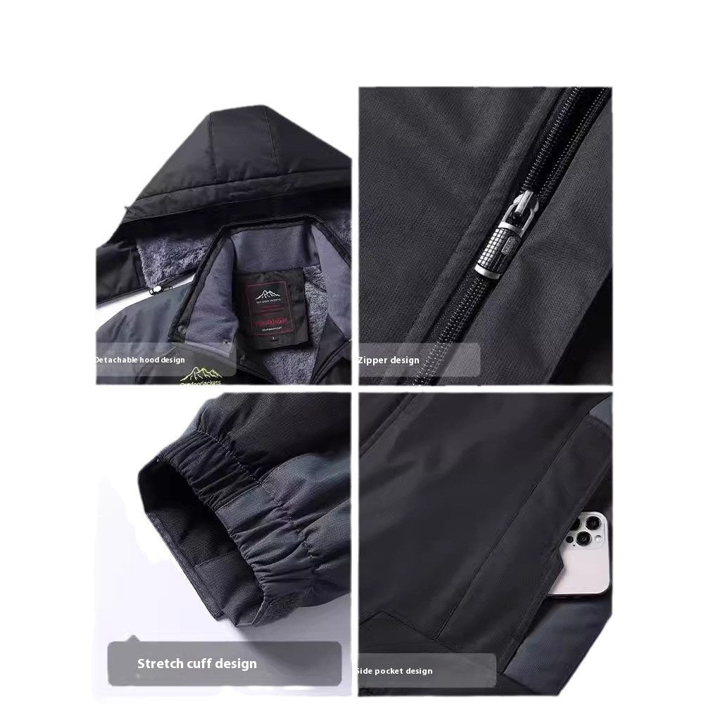 Men's Assault Jacket Fleece-lined Thickened Warm-keeping Cotton Clothing Dad Winter Clothes Coat