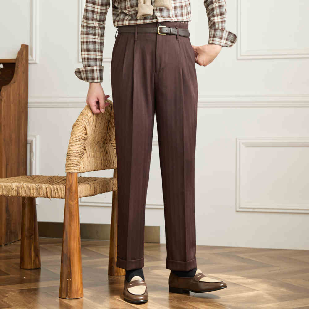 Retro Gentry Italian Straight-leg Trousers Men