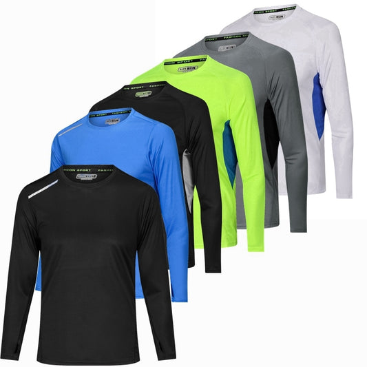 Men Long Sleeve Bodybuilding Sport Running Shirt breathable Basketball Soccer Training Fitness T Shirt