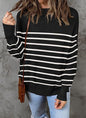 Loose Pullover Stripe Sweater For Women