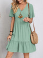 Summer V-neck Dresses Women's Loose Casual Short-sleeved Corset Dress