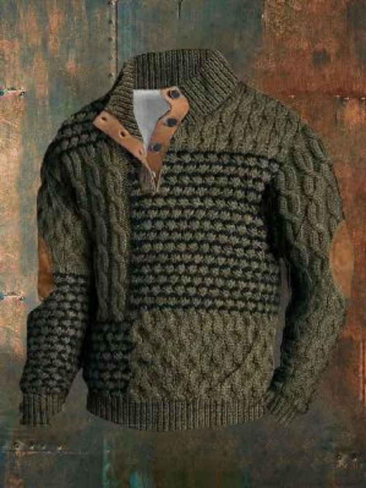 Half Zipper Sweater Men's Winter 3d Digital Printing