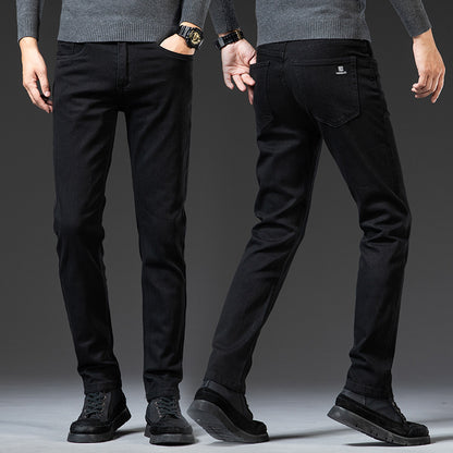 Slim Fit Elastic Straight Jeans For Men