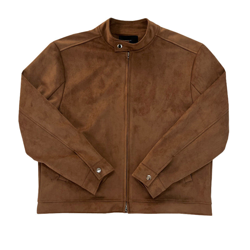 Brown Maillard Stand-up Collar Jacket