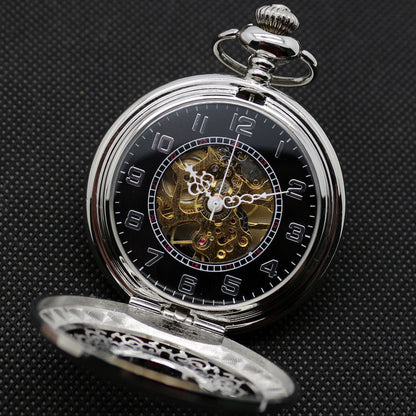 Round flip pocket watch