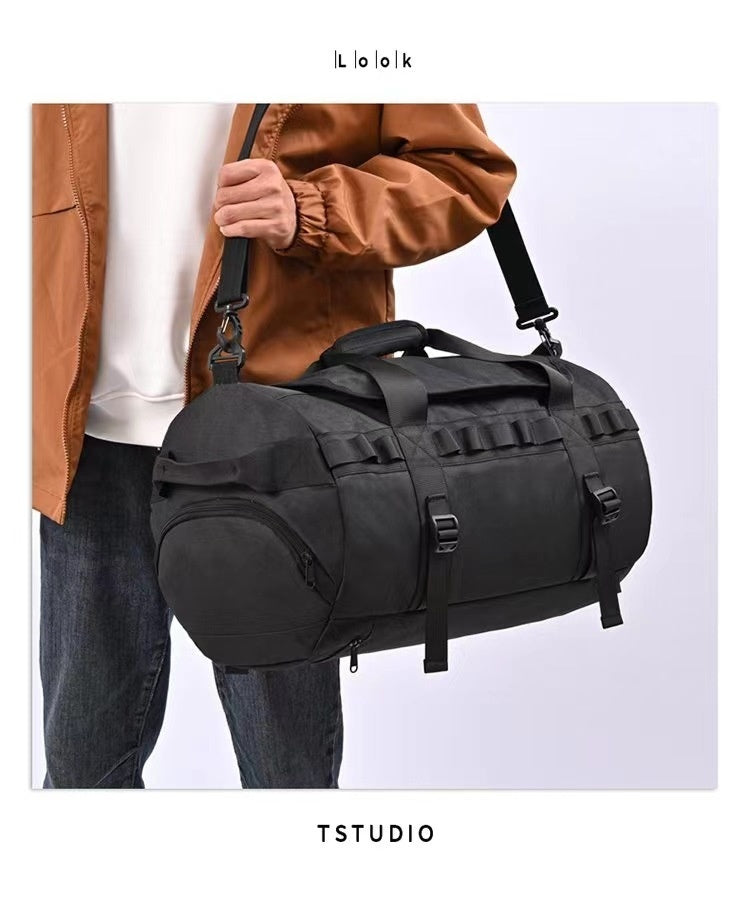 Men's Large Capacity Outdoor Camping Hiking Bag Portable Cross-body Shoulders Dry Wet Separation Men's Storage