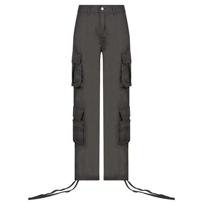 Street Hip-hop Trousers With Pockets Low Waist Overalls Fashion Casual Cargo Pants