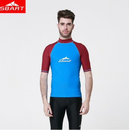 Men Lycra Surf Short Sleeve Rash Guard Anti-UV Quick Dry Surf-clothes Swimming Windsurf Diving T Shirt