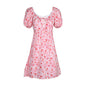 Sweet And Spicy Style Women's Bubble Sleeve Floral Stitching Dress