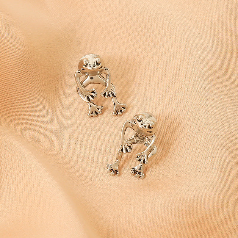 Personalized Punk Frog Stud Earrings Removable Three-dimensional Animal