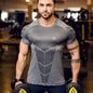 Compression Quick dry T-shirt Men Running Sport Skinny Short Tee Shirt