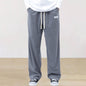 Pure Color Tied Sporty Simplicity Straight Men's Casual Pants